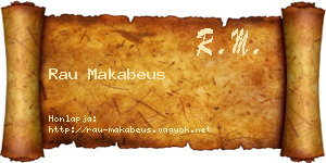 Rau Makabeus névjegykártya